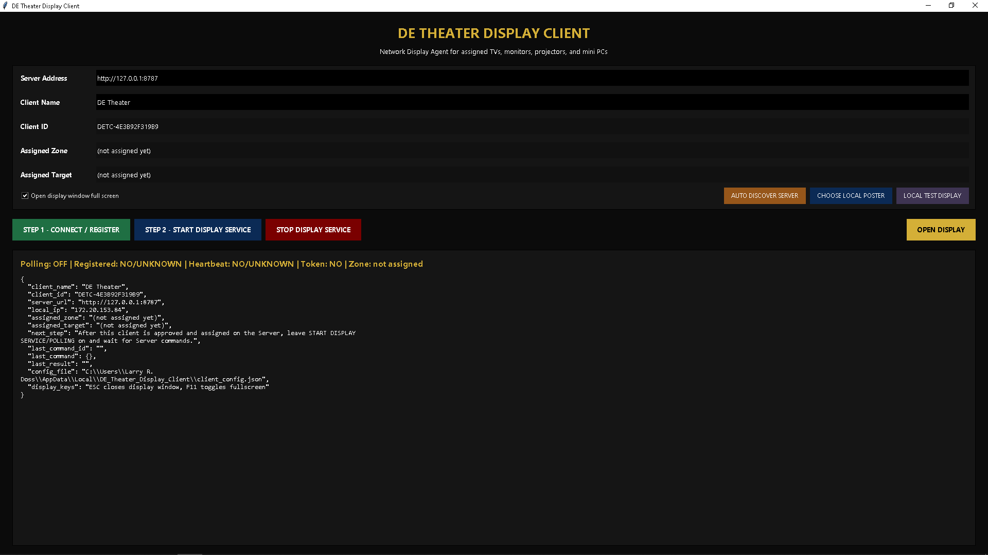 DE Theater v3 Display Client